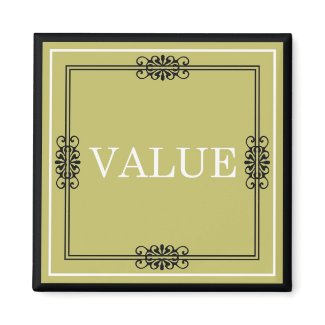 Value - One Word Quote For Motivation magnet