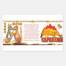 Valxart 1958 2018 2078 EarthDog zodiac Capricorn Rectangle Sticker