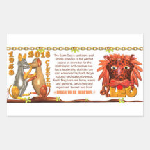 Valxart 1958 2018 2078 EarthDog zodiac Leo Sticker