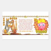 Valxart 1958 2018 2078 EarthDog zodiac Virgo Stickers