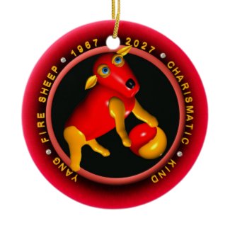 Valxart 1967 2027 Fire Sheep zodiac Scorpio Christmas Ornament
