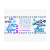 ValxArt 1983 2043 Zodiac water pig born Pisces Post Card