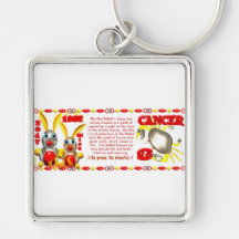 ValxArt 1987 zodiac fire rabbit born Cancer Keychains