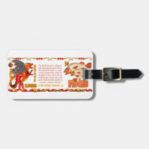 Valxart 1988 2048 EarthDragon zodiac Pisces Luggage Tag