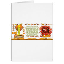 Valxart 1989 2049 EarthSnake zodiac Leo Greeting Card