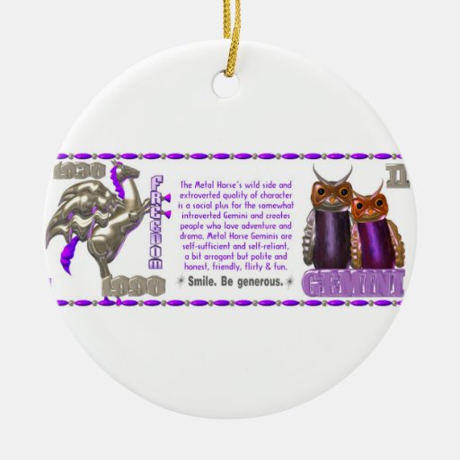 Valxart 1990 2050 MetalHorse zodiac Gemini Ornament