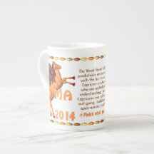 Valxart 2014 1954 2074 WoodHorse zodiac Capricorn Porcelain Mug