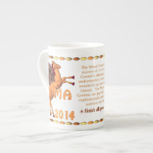Valxart 2014 1954 2074 WoodHorse zodiac Gemini Porcelain Mugs