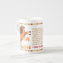 Valxart 2014 1954 Wood Horse zodiac Sagittarius Bone China Mugs