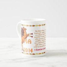 Valxart 2014 2074 1954 WoodHorse zodiac Taurus Porcelain Mug