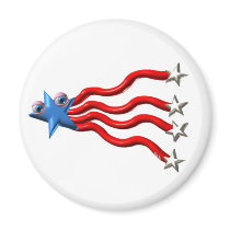 ValxArt  abstract  red. white and blue Refrigerator Magnet