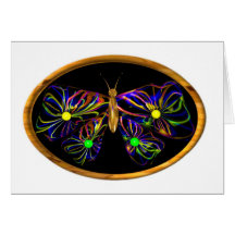 Valxart abstract spiral butterfly greeting cards