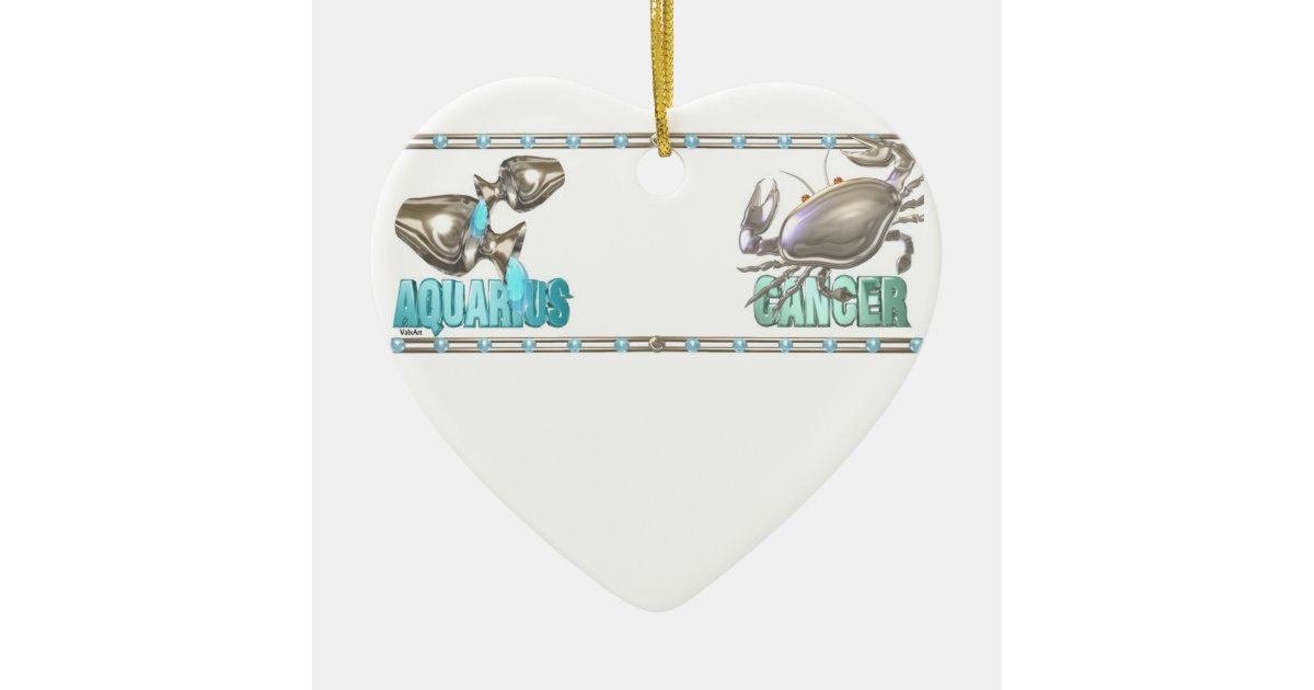 Valxart Aquarius Cancer zodiac friendship Ceramic Ornament Zazzle