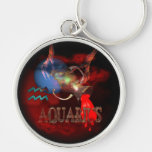 Valxart creepy zodiac born Aquarius Keychain