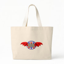 ValxArt flying USA with red Wings and stars Canvas Bags