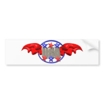 ValxArt flying USA with red Wings and stars Bumper Stickers
