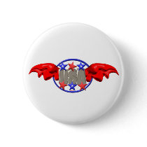 ValxArt flying USA with red Wings and stars Pinback Buttons