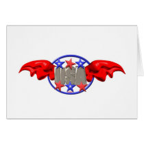 ValxArt flying USA with red Wings and stars Cards