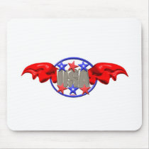 ValxArt flying USA with red Wings and stars Mouse Pad