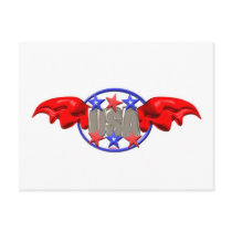 ValxArt flying USA with red Wings and stars Postcards