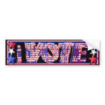 ValxArt  i Vote stars and stripes Bumper Sticker