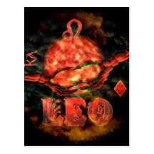 Valxart Leo zodiac astrology horoscope Postcards