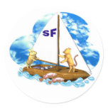 Valxart sails the bay of San Francisco with fishes stickers