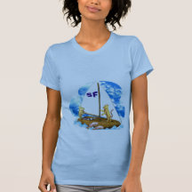 Valxart sails the bay of San Francisco with fishes T Shirts