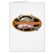 Valxart San Francisco crab fish gifts Card