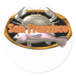 Valxart San Francisco crab fish gifts Round Stickers