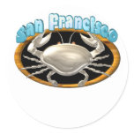 Valxart San Francisco crab gifts Round Stickers