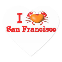 Valxart San Francisco events  crab designs Heart Sticker