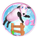 ValxArt sleep sheep jumps fence Round Stickers