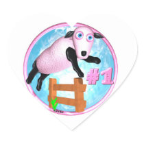 ValxArt sleep sheep jumps fence Sticker
