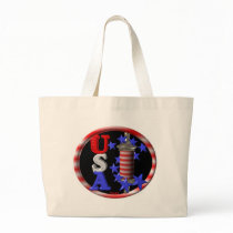 Valxart USA BARBER POLE FLAG W.STARS Tote Bags