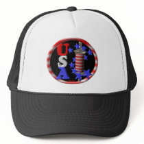 Valxart USA BARBER POLE FLAG W.STARS Trucker Hat