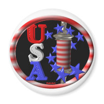 Valxart USA BARBER POLE FLAG W.STARS Magnets