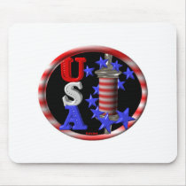 Valxart USA BARBER POLE FLAG W.STARS Mousepad