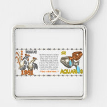 Valxart zodiac metal rooster Aquarius  born 1981 Key Chain