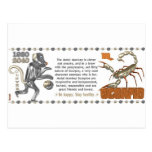 ValxArt Zodiac Scorpio Metal Monkey 1980 1920 Postcard