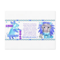 ValxArt zodiac water pig boar  Leo born 1983 2043 Postcard