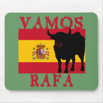 Vamos Rafa With Flag of Spain Mousepads