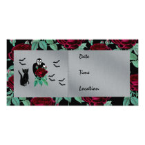 Vampire and Cat Customized Photo Card