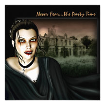 Vampire At The Hall Gothic Party Invitation