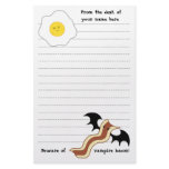 Vampire bacon and dead egg silly breakfast stationery paper