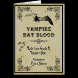 Vampire Bat Blood Halloween Recipe Card