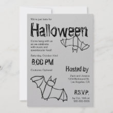Vampire Bat Halloween Party Invitation
