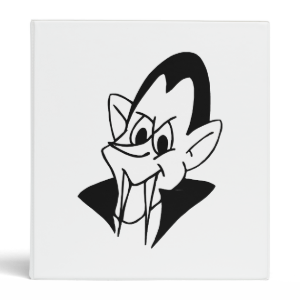 vampire black white head vinyl binder