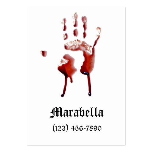 Vampire Bloody Hand Print Business Card (front side)