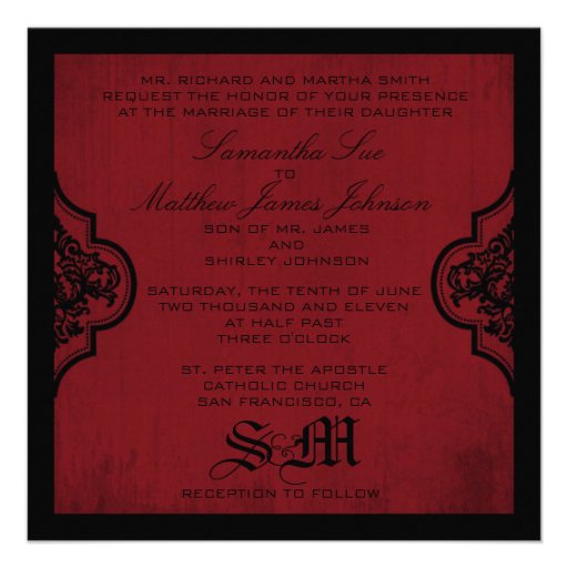Vampire Bride Wedding Invite Square